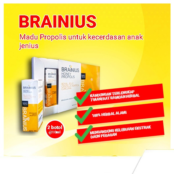 Brainus Madu Propolis Ekstrak Daun Pegagan untuk kecerdasan anak