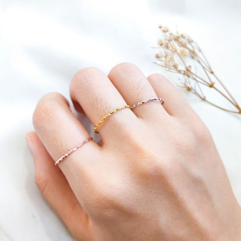 cincin wanita elegant cincin 3 warna stack