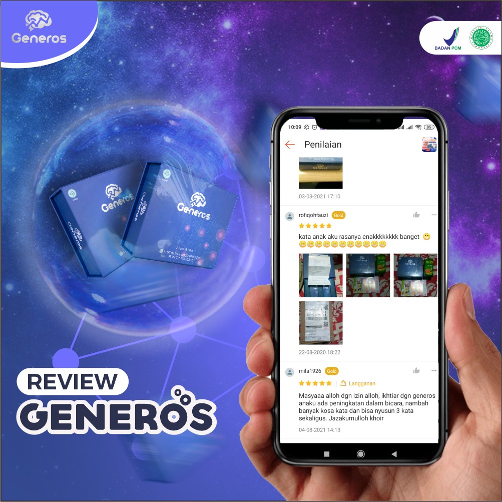 Generos – G-Nero Generoa 100% Bahan Alami Suplemen Nutrisi Otak Vitamin Daya Ingat &amp; Kesehatan Otak Solusi Atasi Speech Delay / Terlambat Bicara Pada Anak Keterlambatan Berjalan Penambah Kecerdasan Peningkat Kreativitas BPOM Halal MUI