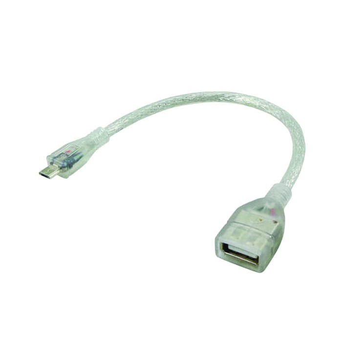 OMB | KABEL USB MICRO MALE TO USB 2.0 FEMALE BEST 30 CM / OTG MICRO (TRANSPARANT)