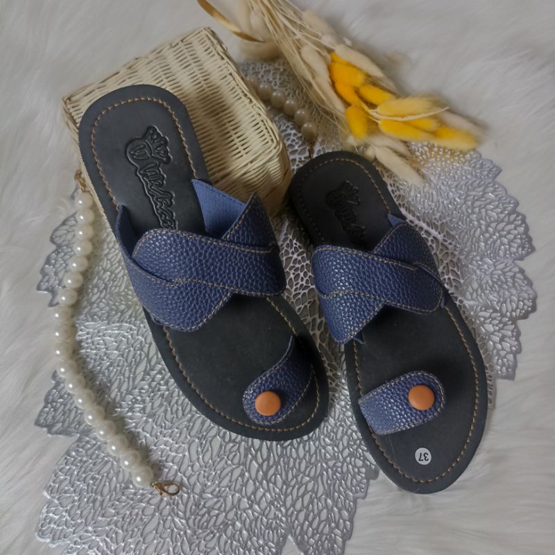 Sandal Wanita Kulit Jeruk Papirut Atifa Terbaru Kekinian Bisa COD