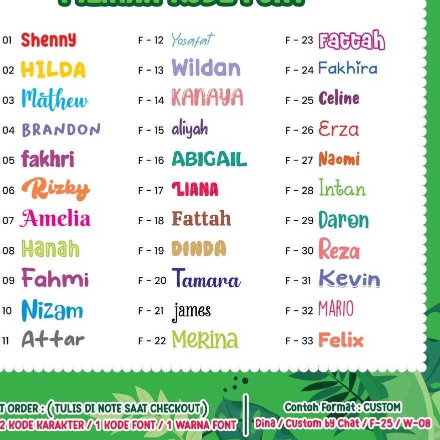 

Terbaik! Stiker Nama Lucu Waterproof Bisa Custom Gambar Lain Isi Up To 50-60 pcs/set 케