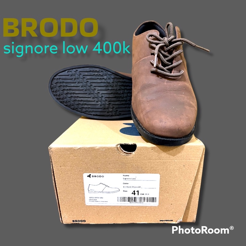 Sepatu BRODO Signore Low E Dark Choco BS Size 41 (26.9 cm)