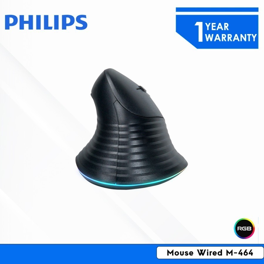 Philips M464 Mouse Wired Vertical M-464 RGB Light Switch