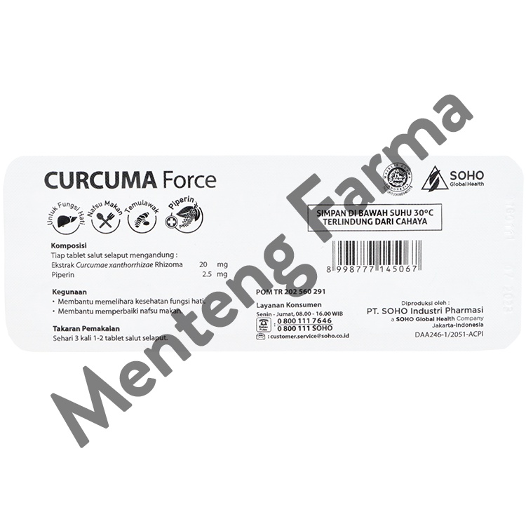 Curcuma Force 12 Tablet - Suplemen Kesehatan Hati dan Nafsu Makan