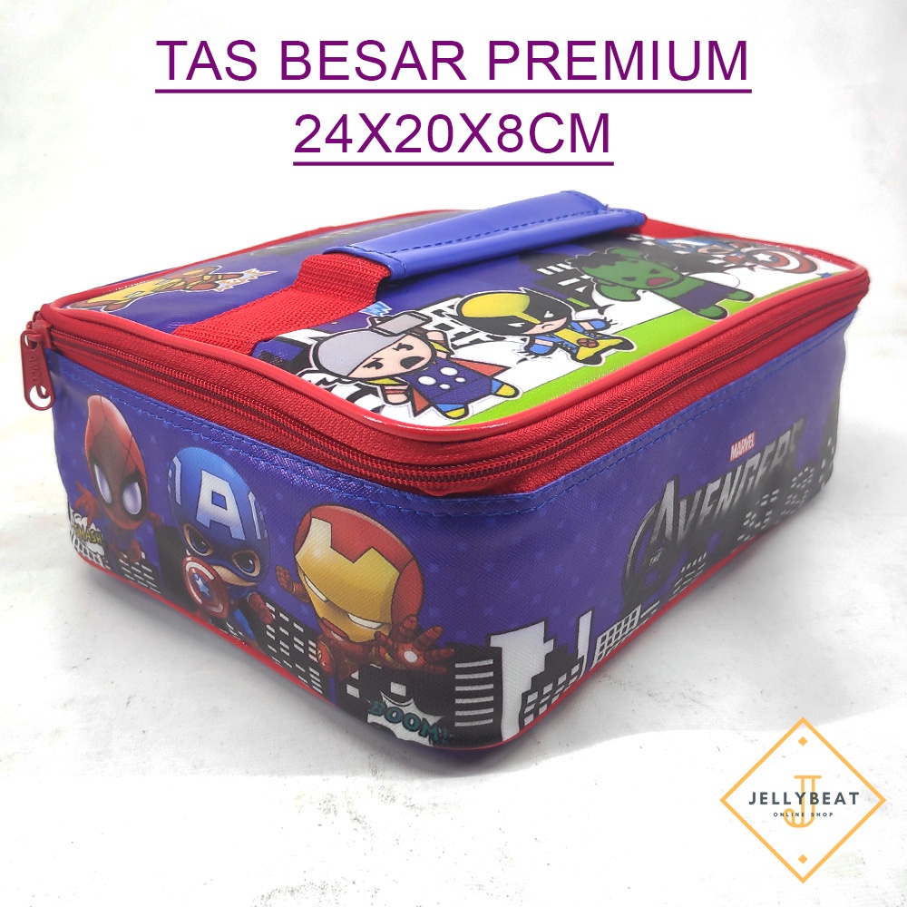 TAS BEKAL BESAR PREMIUM SINGLE (24x20x8cm) - AVENGERS BIRU