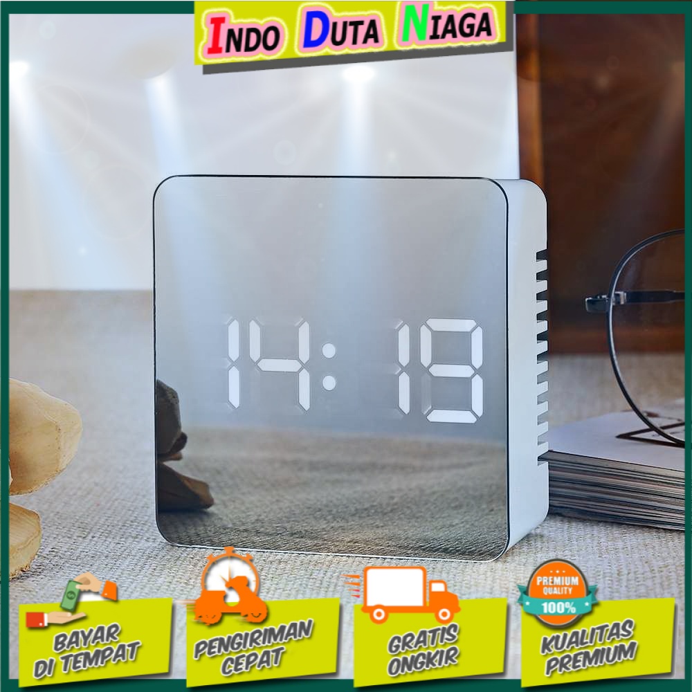 Jam Meja LED Digital Mirror Clock with Temperature -TS-570