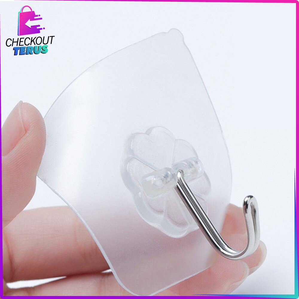 CT C124 Gantungan Tempel Dinding Kamar Mandi Gantungan Baju Hook Magic Sticky dan Plug Hook Multifungsi