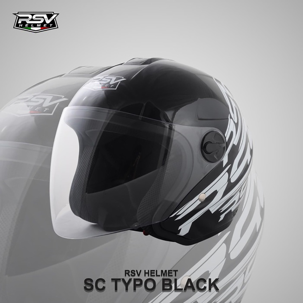 Helm Halfface / RSV SUPERCOLOR / Typo Black / RSV Helmet