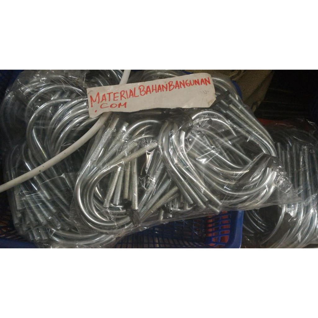 baut U diameter 12 mm panjang 27 cm lebar 24 cm U bolt kode 1/2x8 p