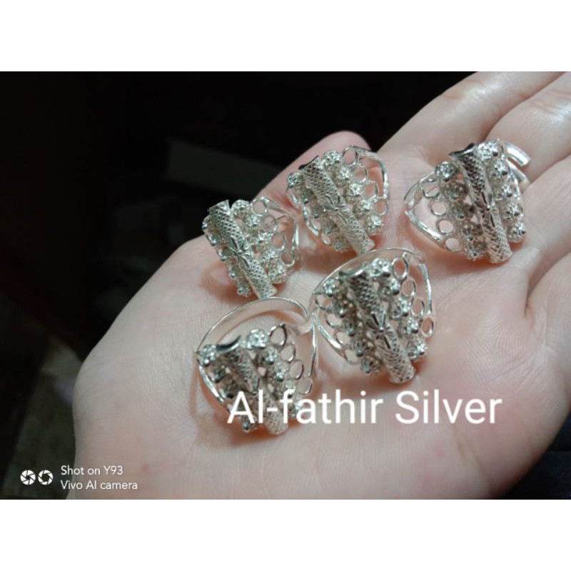 Cincin dewasa motif perak murni 99