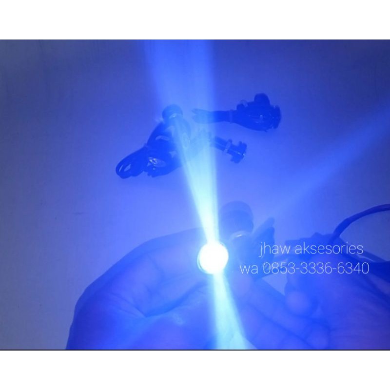 Lampu LED Eagle Eye DRL DC 12V 3W 23mm Mata Elang Besar Universal Mobil Motor-Biru