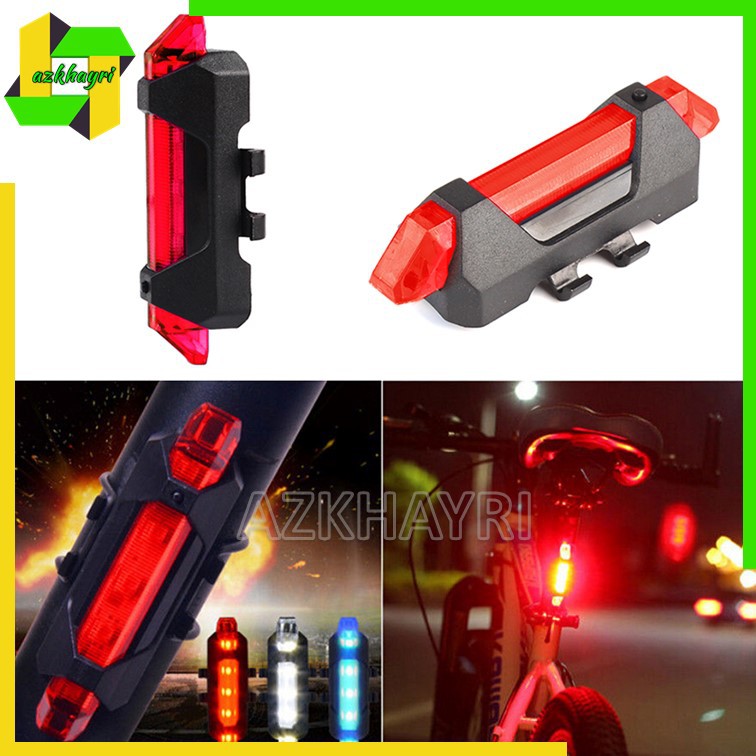 Lampu Sepeda 5 LED Taillight Rechargeable