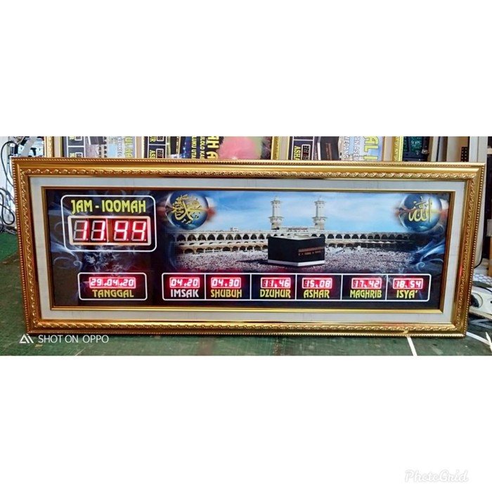 JAM MASJID DIGITAL JAM ADZAN JADWAL SHOLAT CUSTOM NAMA 40 x 100 cm