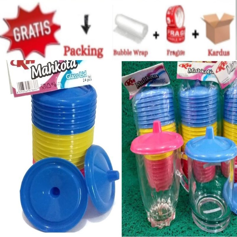 1 PAK Tutup Gelas Plastik 2 LS/ 12 / 6 pcs