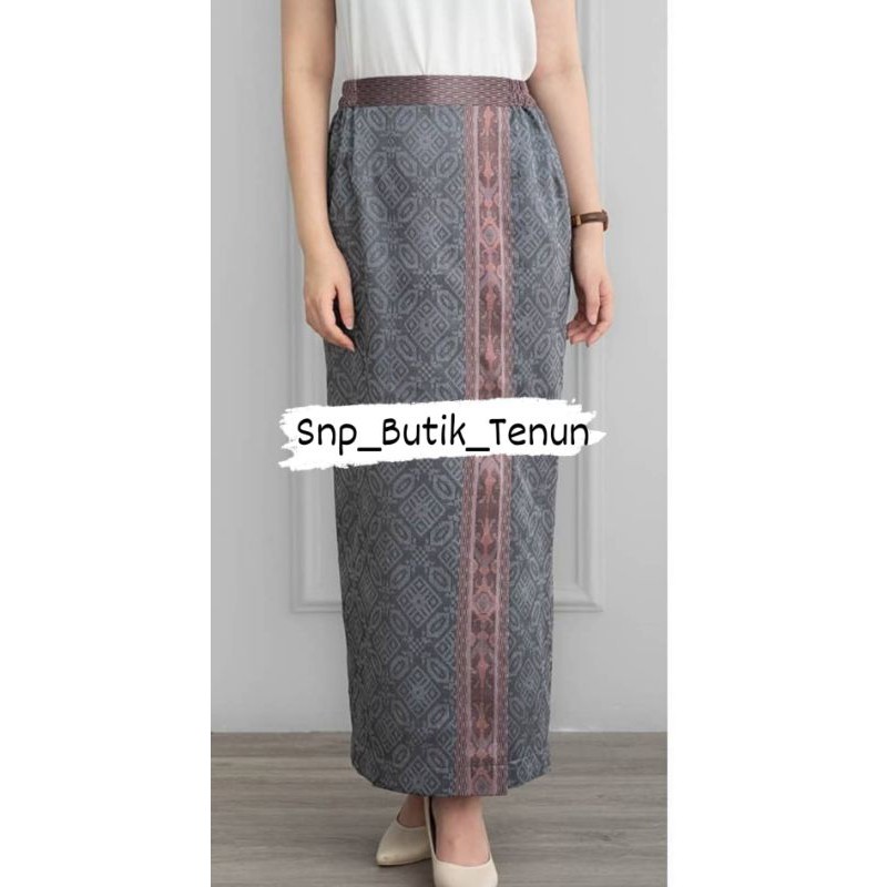 NEW ARRIVAL !!! ROK SPAN PANJANG TENUN SONGKET BARON ABU ABU