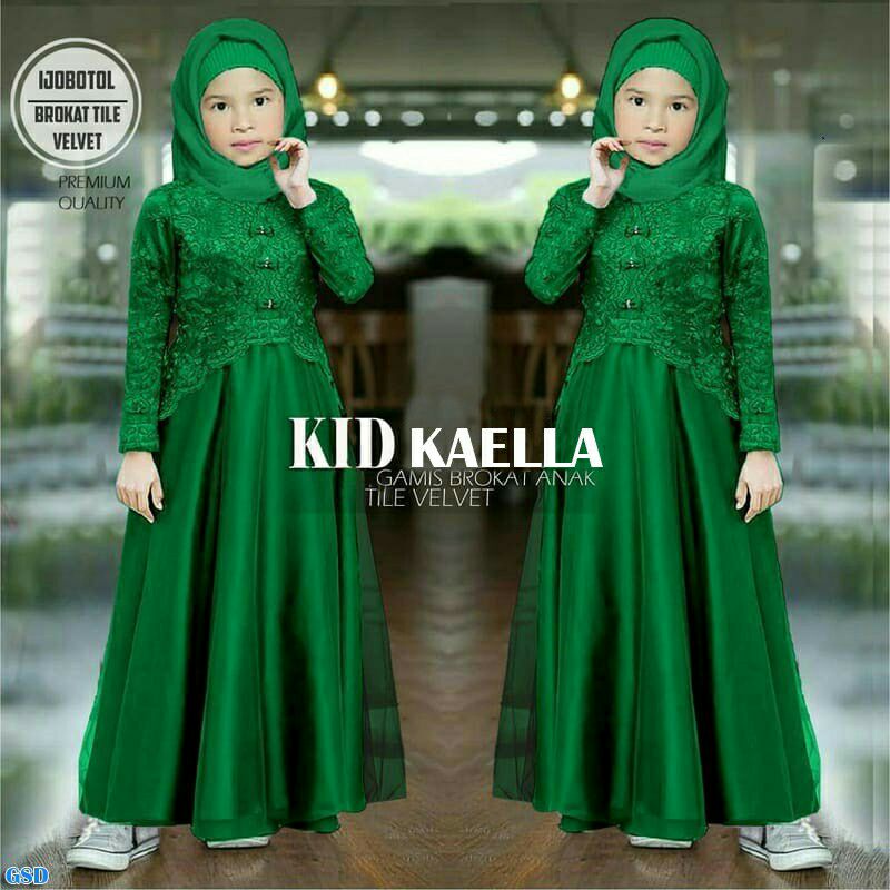 GAMIS BROKAT TERBARU 2023 MUTIARA ANAK PEREMPUAN KID DELLA | MAXI DRESS PANJANG FASHION MUSLIMAH KAE