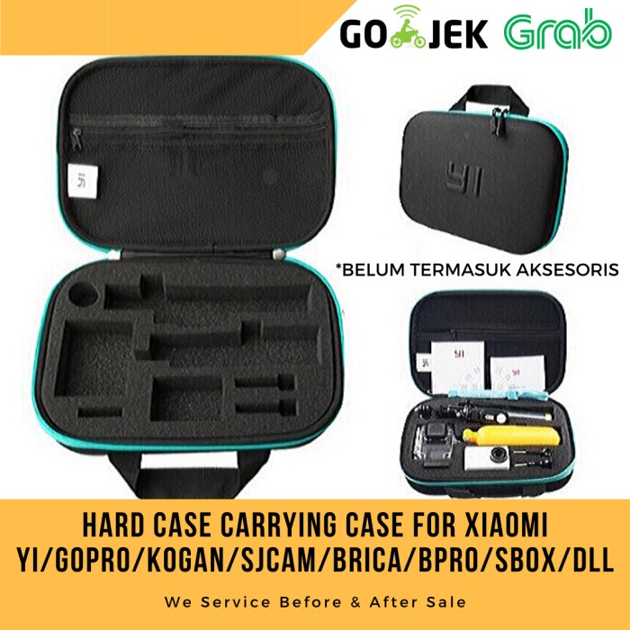 kameracase- tas original hard case for xiaomi yi action camera gopro kogan bpro - tas medium yi