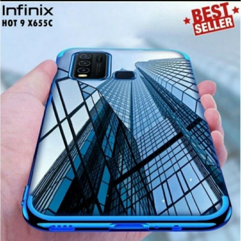 Case Infinix Hot 9 Play TPU Premium Shining Chrome Case Clear Silicon