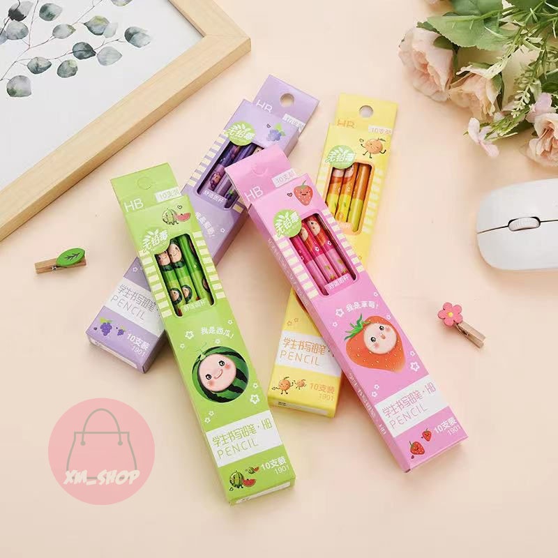 SET PENSIL ANAK SEKOLAH PENSIL HB LUCU FRUIT