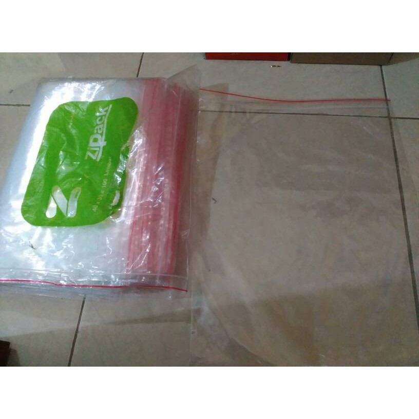 Plastik ziplock / plastik klip bening ukuran 40 x 30