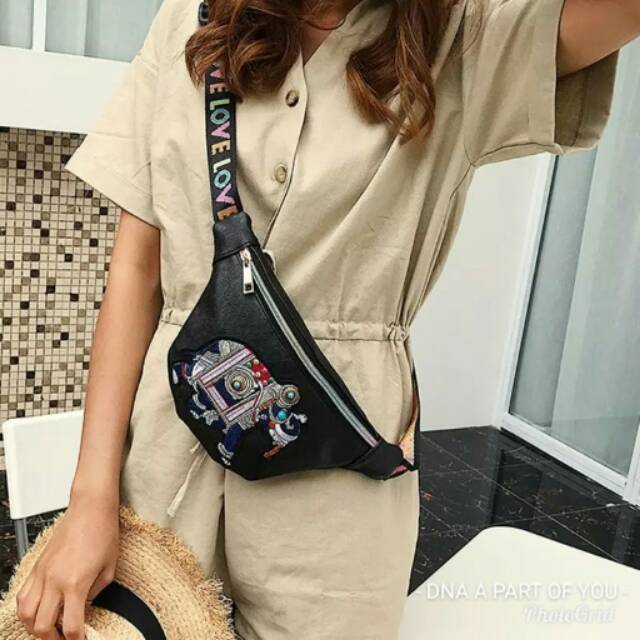 WAISTBAG WANITA GUCCI BORDIR GAJAH TERBARU