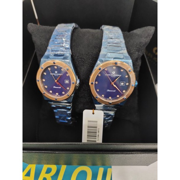 jam tangan couple charles jourdan CJ 1096 diamonds