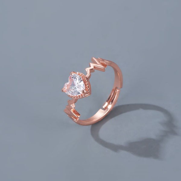 cincin hati zircon cardiogram love ring jci083(3E3)