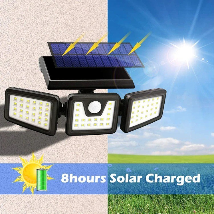 Lampu Tenaga Matahari Taman LED Solar Lamp Cool White COB - FL-725A - Black