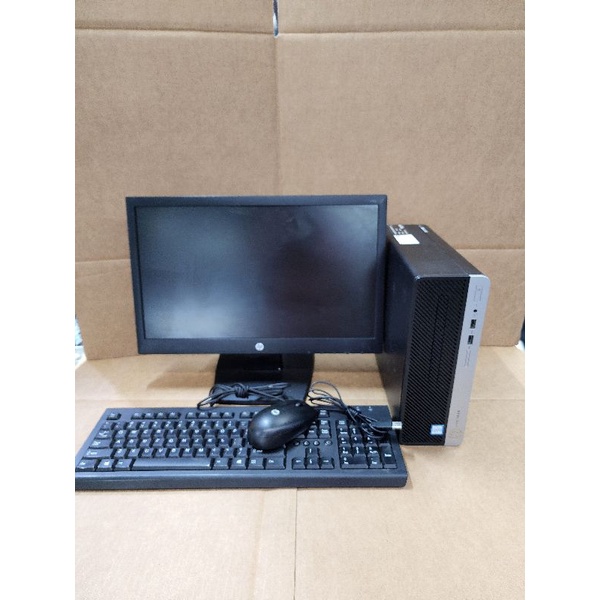 CPU LENGKAP SIAP PAKAI HP PRODESK 400 G4 SFF CORE I5 6500 RAM 8GB DDR4 SSD 256GB LCD 19 INCH KEYBOARD MOUSE OBRAL