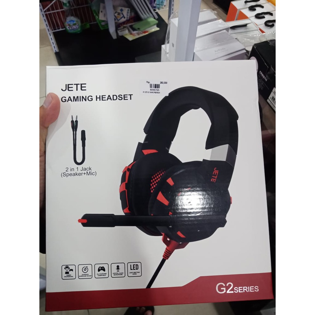 HEADPHONE GAMING JETE G2 HEADPHONE GAME ADJUSTABLE MICROPHONE MURAH