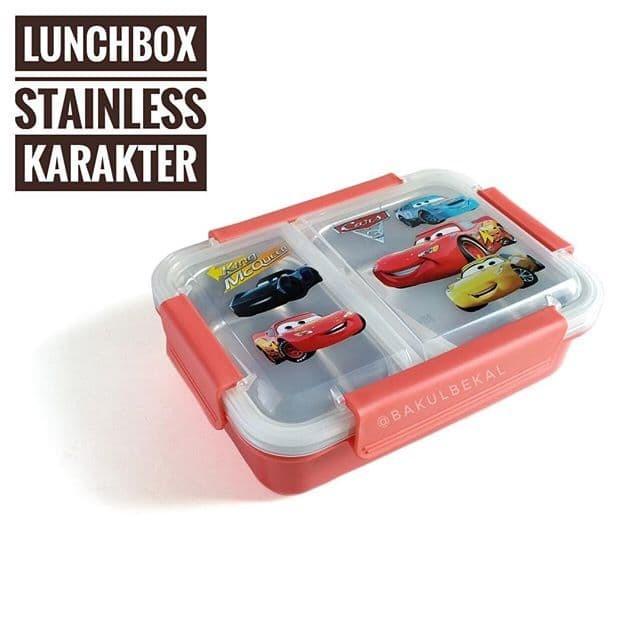 

lunchbox stainless karakter princess spiderman sekat 2 bekal anak