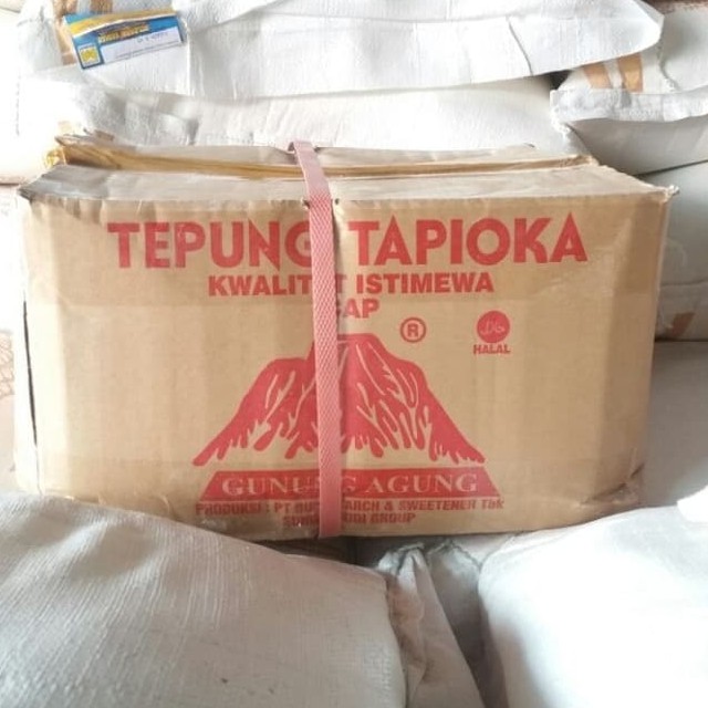 Sagu Gunung Kemasan 500 Gr/dus/tepung Tapioka/sagu Cap Gunung Agung/tepung Tapioka Cap Gunung Agung