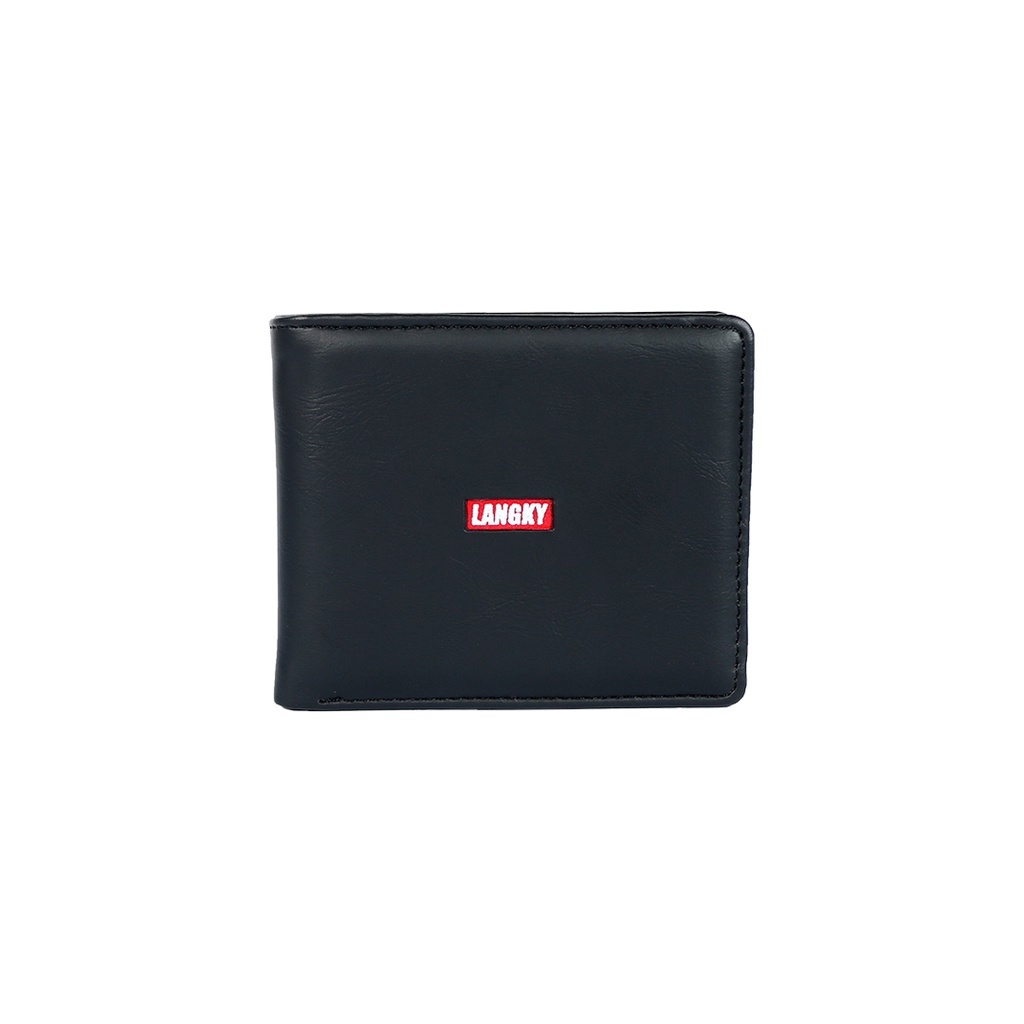 Dompet Pria Lipat Simple Kulit Asli Original Branded 100% Keren Wallet Langky ISAL BLOCK