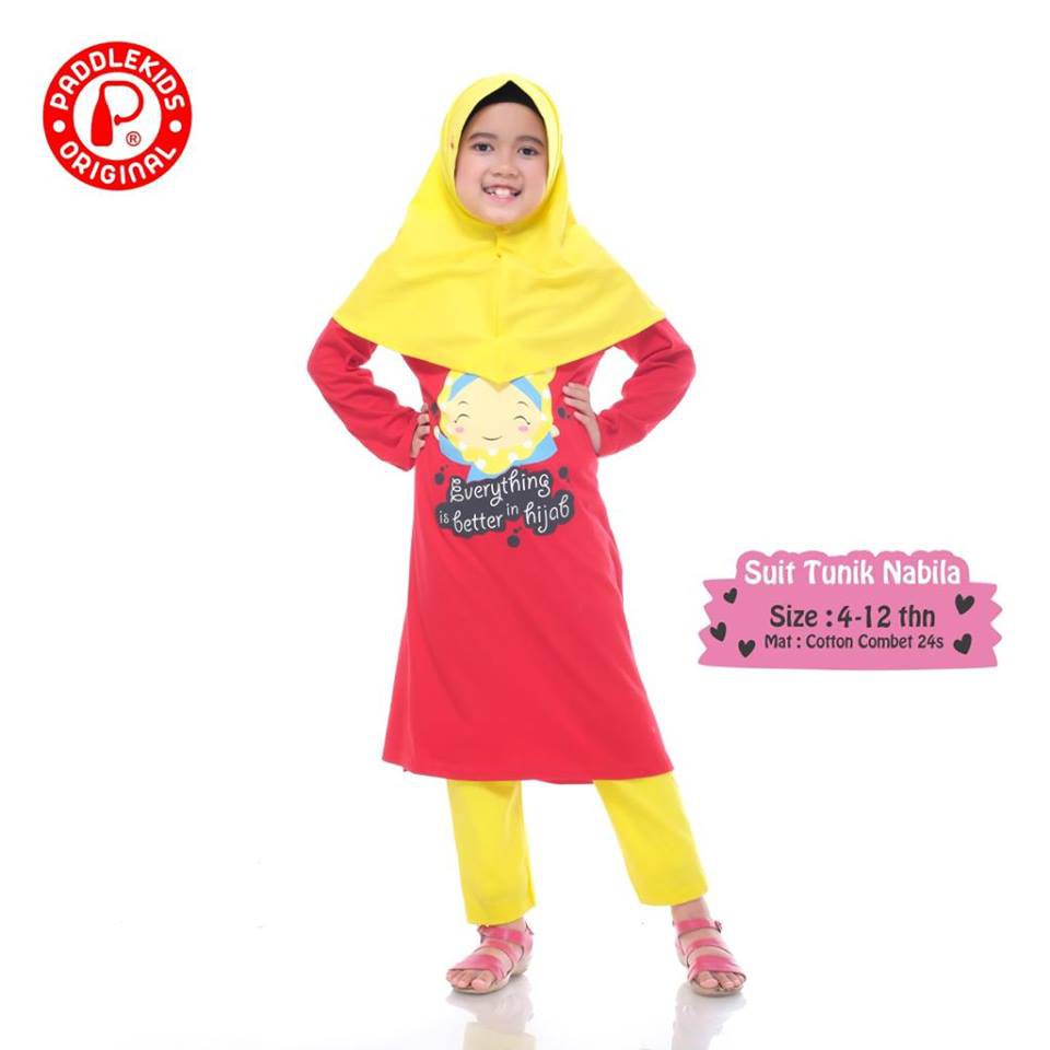 Baju Anak Perempuan Muslim Tunik NABILA PADDLE KIDS Usia 4 sd 12 Tahun