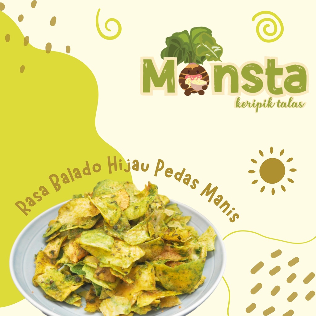 

MONSTA Keripik Talas Rasa Balado Hijau Pedas Manis 85gr