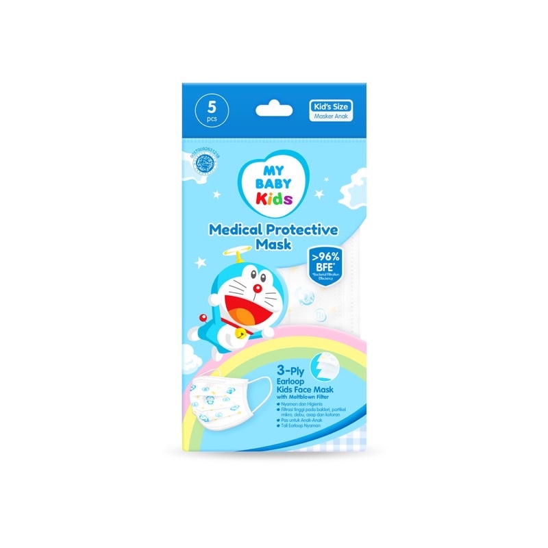 Doraemon MY BABY Kids Medical Protective Mask Isi 5 Pcs / MASKER ANAK