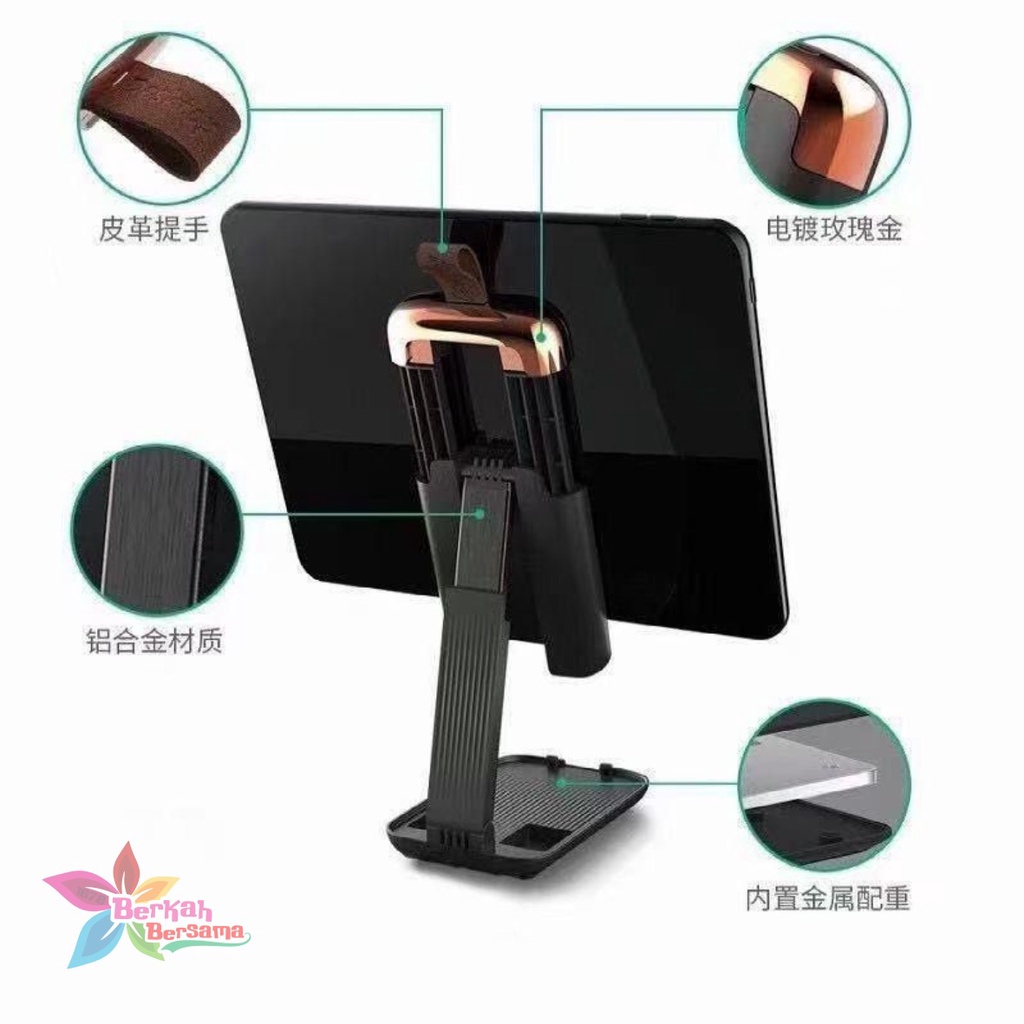 Hd1 iPad phone Holder meja HP iPad TAB Samsung dudukan hp stand phone Holder lipat universal zoom multi fungsi BB5955