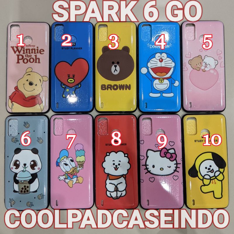 Soft Case Silikon Tecno Spark 6 Go Case Gambar Kartun Motif