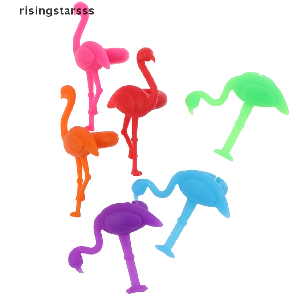 6 Pcs Penanda Gelas Wine Desain Flamingo Bahan Silikon