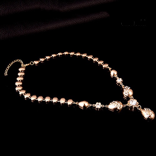 OW@ Banquet Flower Waterdrop Pendant Collar Necklace Bracelet Ring Earrings Set