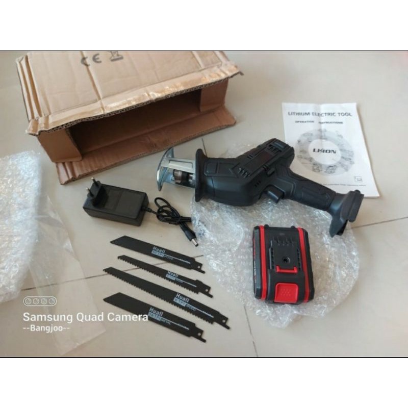 Mesin Gergaji Rechargeable HUALI / Reciprocating CORDLESS 21V / Mesin Gergaji Baterai HUALI
