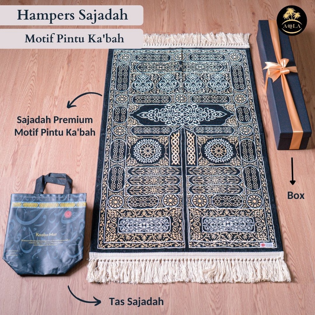 SAJADAH MADINAH PREMIUM PINTU KABAH ALMINWAL ORIGINAL FREE TOTEBAG KADO PERNIKAHAN / OLEH OLEH HAJI DAN UMROH