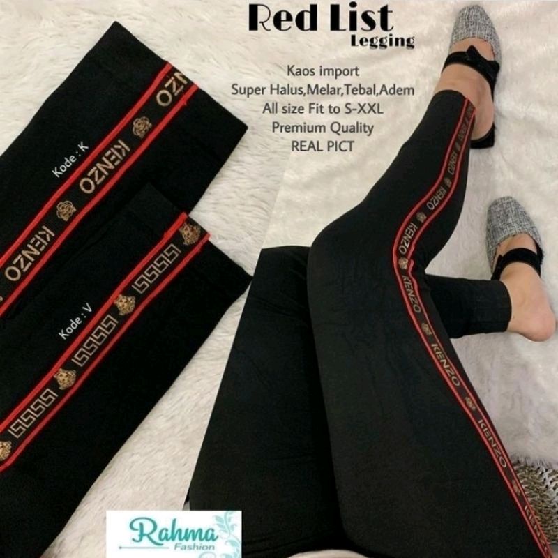 Legging List Import Wanita Premium Tebal Fit S-XXL Jumbo (Bb 40-80 kg)