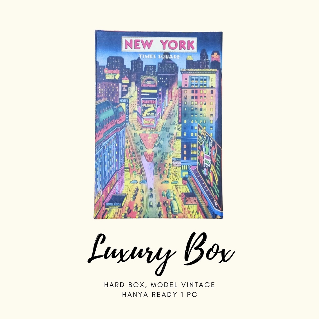 

Kotak Kado / Gift Box / Hard Box Luxury Vintage New York Ukuran 21x14x4 cm
