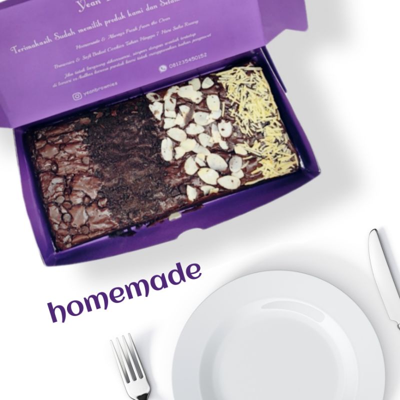 

fudgy brownies classic / brownies panggang Yean Brownies