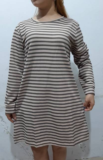 DRESS SALUR PANJANG BELAH SAMPING TANGAN PANJANG /TUNIK CEWEK MURAH