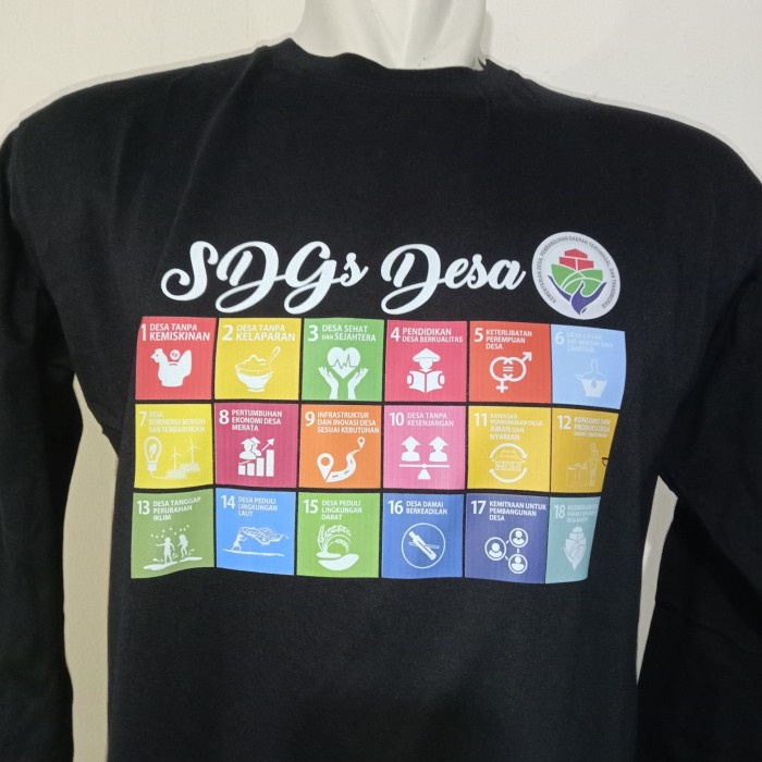 BAJU - KAOS SDGS DESA KEMENDES LENGAN PANJANG - TSHIRT SDGS DESA - S