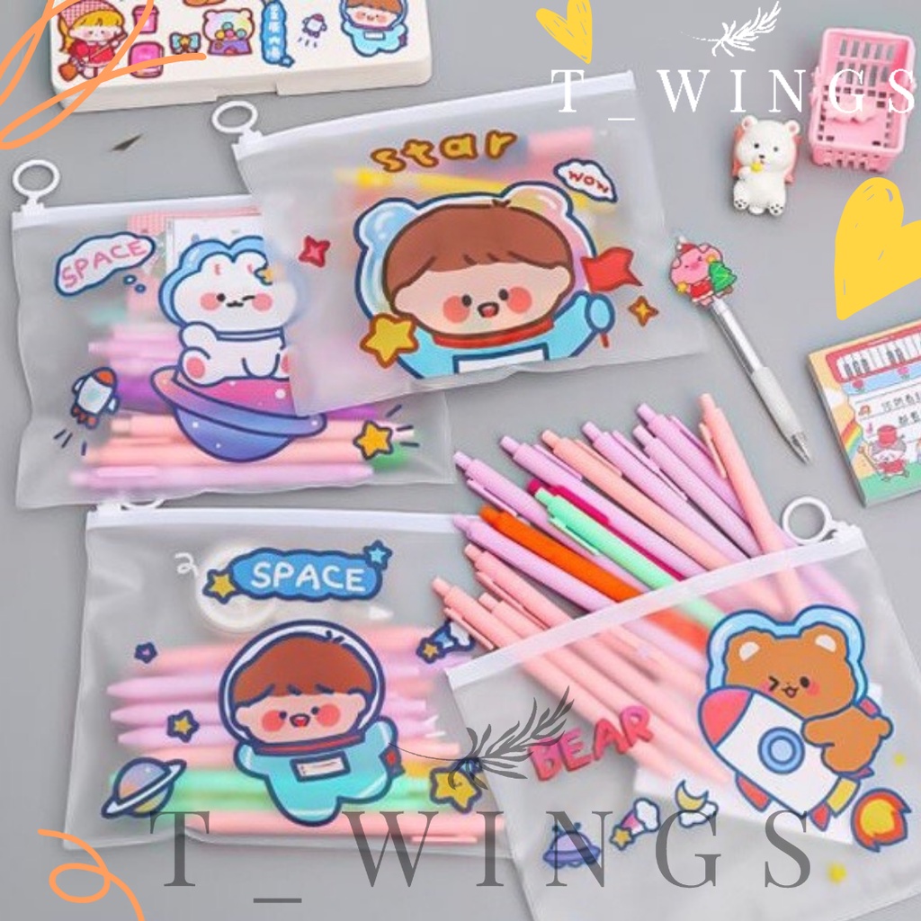 

[ TWS_01 ] ORGANIZER BAG - POUCH SILICON PVC WATERPROOF - KOTAK PENSIl/ Pouch MURAH