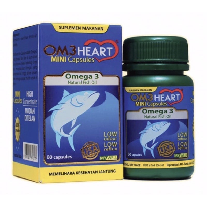 Omeheart botol 30 kapsul | 60 kapsul ( memelihara kesehatan jantung )